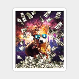 Bling Money Corgi Dog Thug Magnet