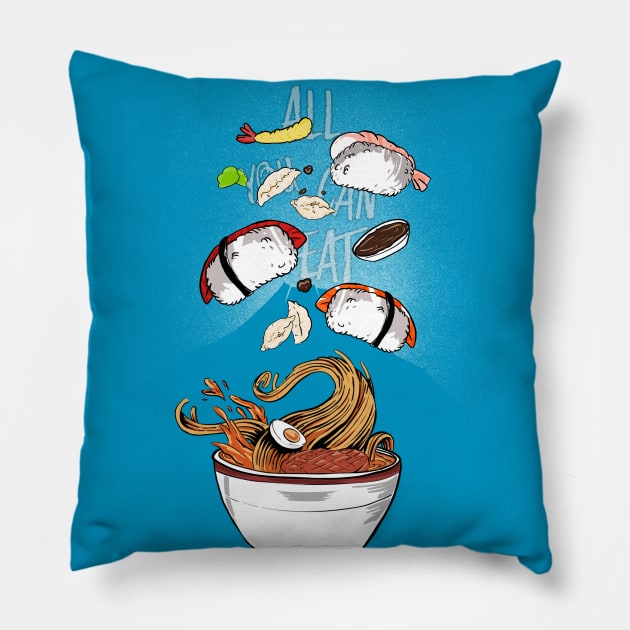 Sushi - All you can eat Nigiri, Tempura and Ramen Pillow by Uwaki