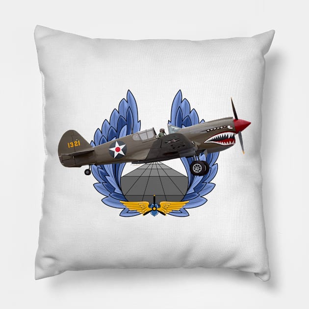 P-40 Warhawk Pillow by sibosssr