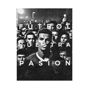 SCPL003 - Futbol nuestra Pasion: Player in the middle of a crowd T-Shirt