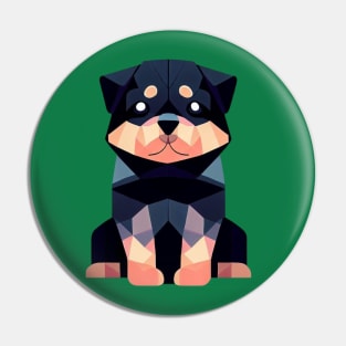 Geometric Rottweiler Puppy Pin