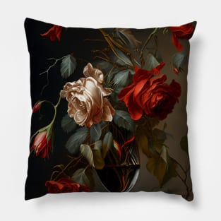 Vase of Dying Roses Pillow