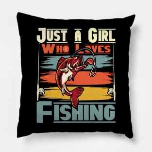 Just a girl who loves fishing Vintage Pillow