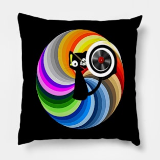 CAT MULTI-COLORED CIRCLE Pillow