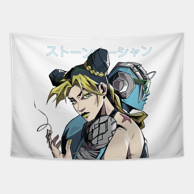 Jolyne & Stone Free Tapestry by darwh