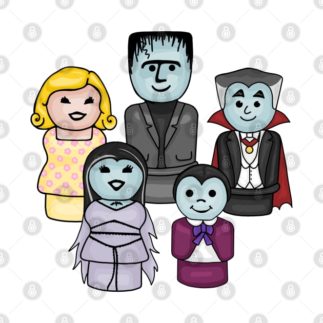 Cute and Spooky Little Family by Slightly Unhinged