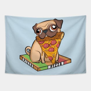 pug pizza funny dogs lovers pizza love Tapestry