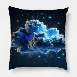 Blue Glitter Star Cloud Pillow