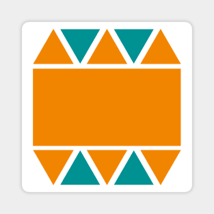 Abstract Geometric GeoHead Orange Teal Magnet