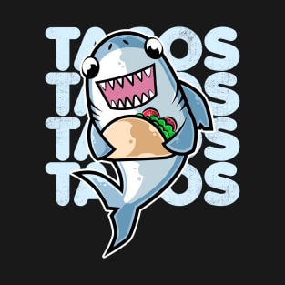 Shark Taco Kawaii Neko Anime Mexican food print T-Shirt