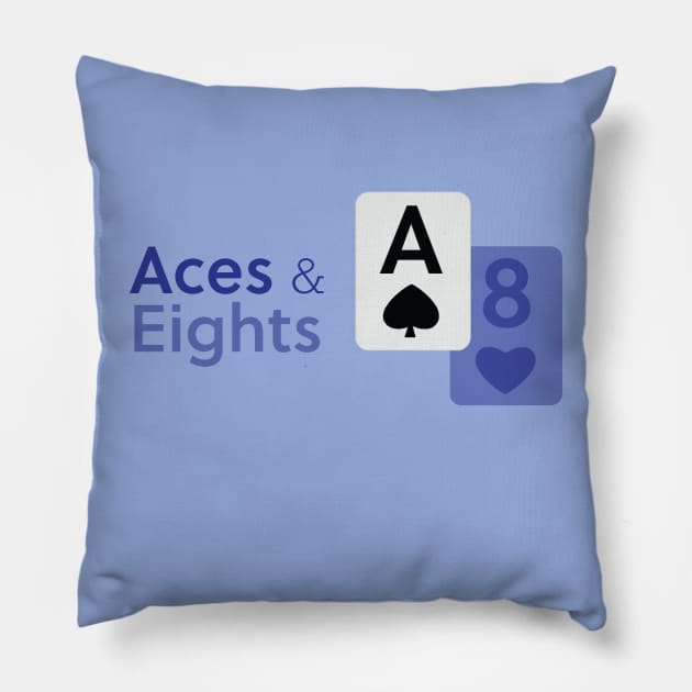 blue and white Aces and Eights Pillow by Aces & Eights 