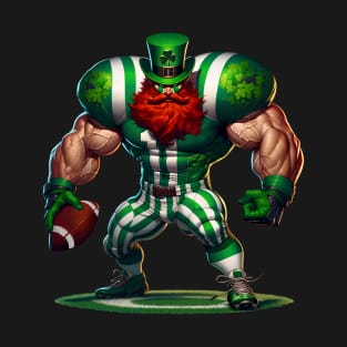 St Patrick's Day Leprechaun Football Player T-Shirt