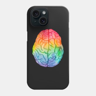 Watercolor Rainbow Brain (dark) Phone Case