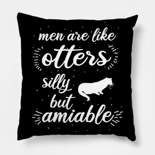 Men otter lover animal design love fan Pillow