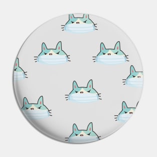 Angry Cats Wearing Masks Pattern Graphic illustration Pin