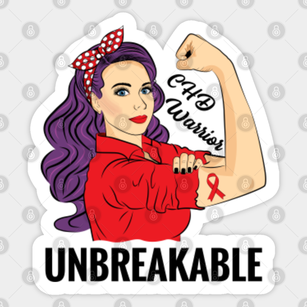 Chd Awareness Congenital Heart Defect Warrior Unbreakable Chd Awareness Aufkleber Teepublic De