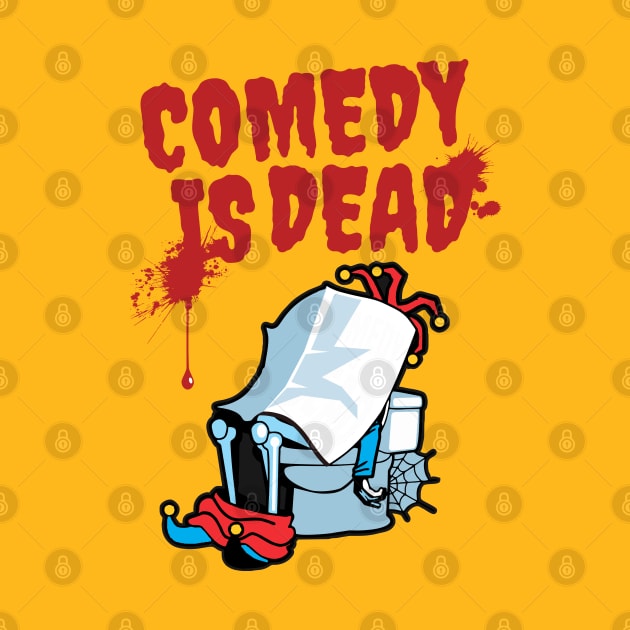 Comedy is Dead- Cartoon of A Jester on the Toilet 2.0 by Vector-Artist