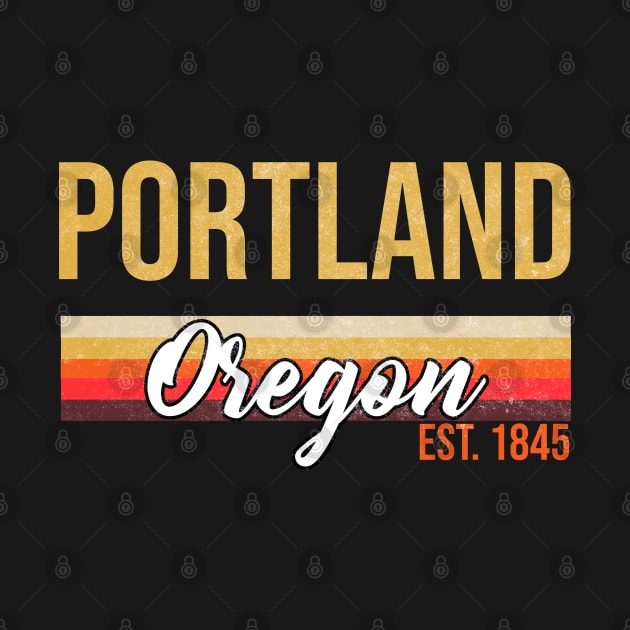 Portland Oregon Established Retro Vintage by Eureka Shirts