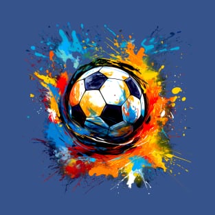 Soccer Ball With Paint Splashes Design for Soccer Fans T-Shirt