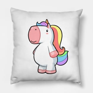 Kawaii unicorn standing Pillow