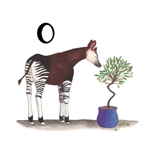 O is for Okapi by thewatercolorwood