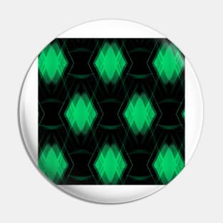overlapping green diamond shape repeating on black background Pin