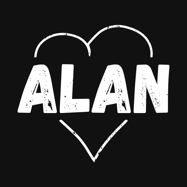 Alan Name Inside Vintage Heart, Alan Valentine by Liquids