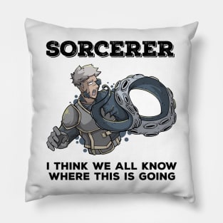 Wizard Mage RPG PnP Roleplaying Dungeon Sorcerer Meme Gift Pillow