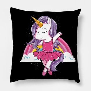 Unicorn Ballet Dance Girls Kids Gift For Ballerina Pillow