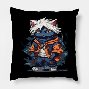 blue cat Pillow