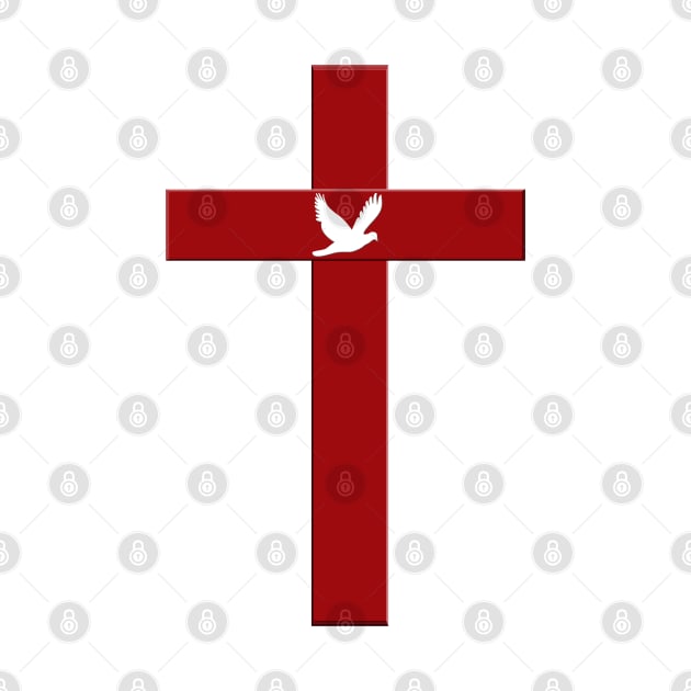 Holy Spirit Resurrection Power at The Cross of Jesus - Red Cross and White Dove symbols by Star58