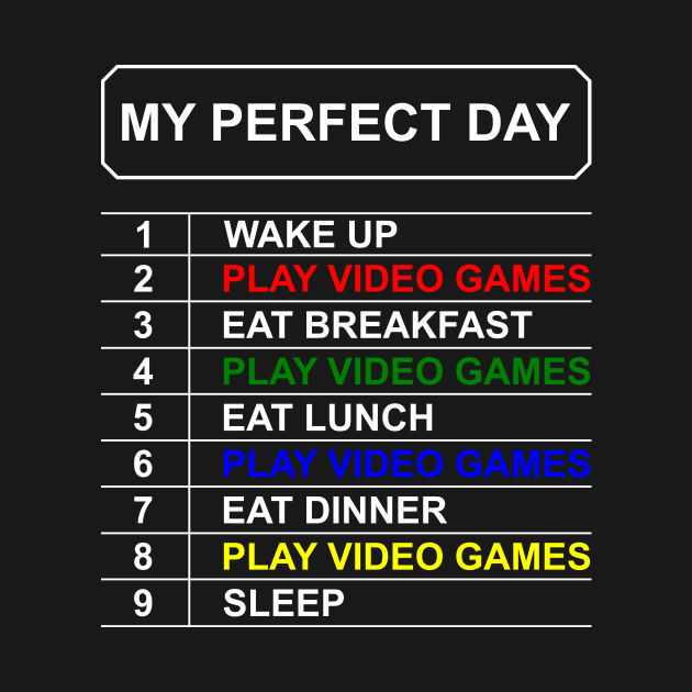 My Perfect Day Video Games by Lasso Print