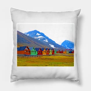 A group of houses at Longyearbyen. Svalbard Pillow