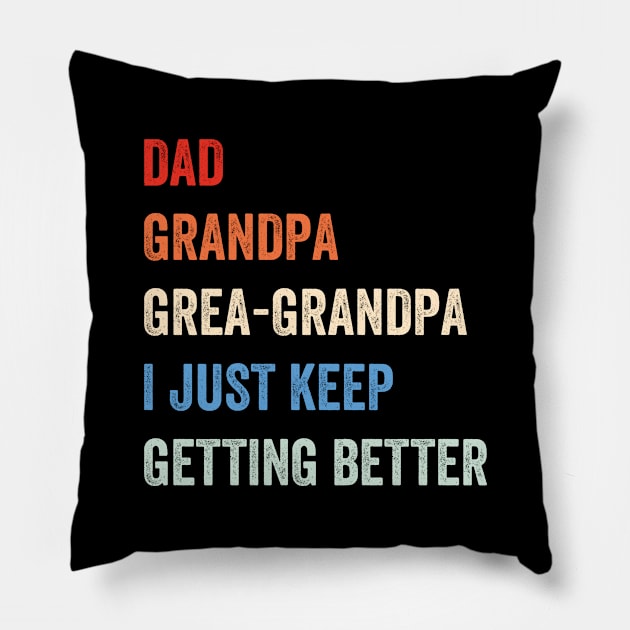 Dad Grandpa Great-Grandpa Happy Father's Day Pillow by myreed