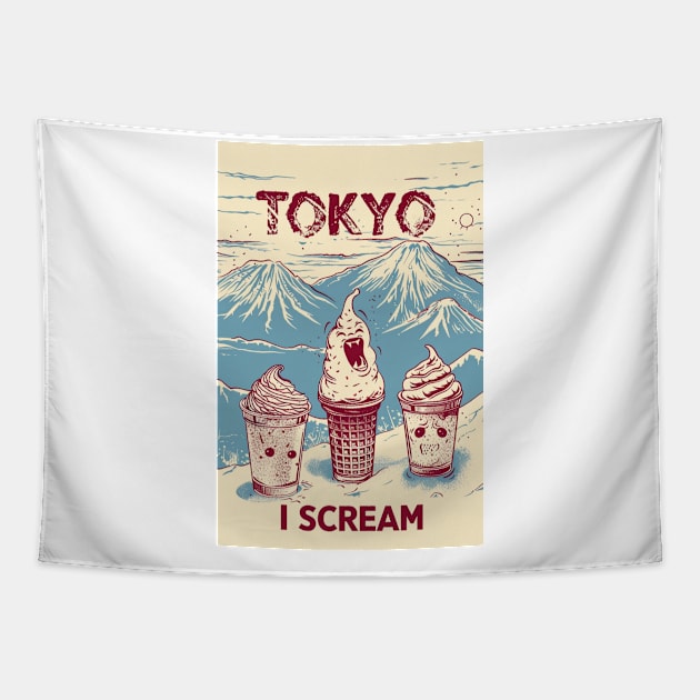 Tokyo I Scream 3 Tapestry by Beni-Shoga-Ink
