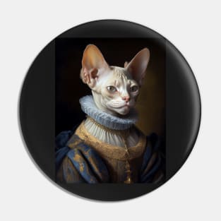 Royal Portrait of a Devon Rex Cat Pin