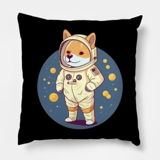 Doge Astronaut to the Moon with Dogecoin Pillow