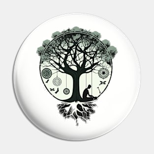 Meditation under a Tree - Designs for a Green Future Pin