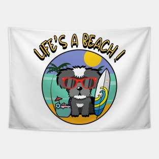 Life's a beach Schnauzer Tapestry