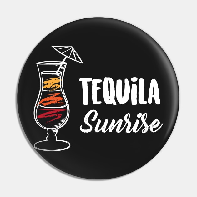 Tequila Sunrise Cocktail Drink Pin by Suniquin