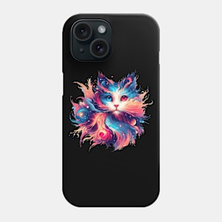 Cute Colorful Cosmic Cat in Stars Phone Case