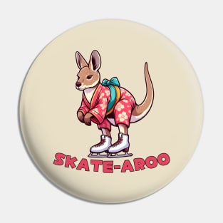 Ice skating kangaroo Pin