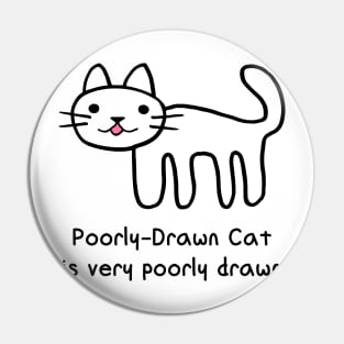 Poorly-Drawn Cat Pin