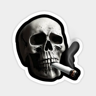 Skull With Cigarette Magnet