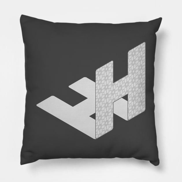 Isometric Alphabet Letter, Letter H Pillow by PoshGeometry