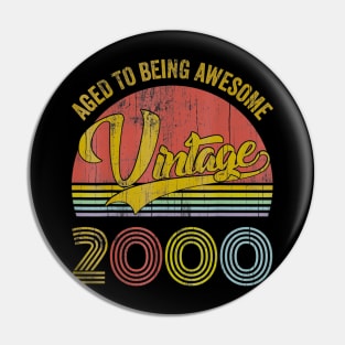 Classic 20th birthday for men women Vintage Rainbow 2000 Pin