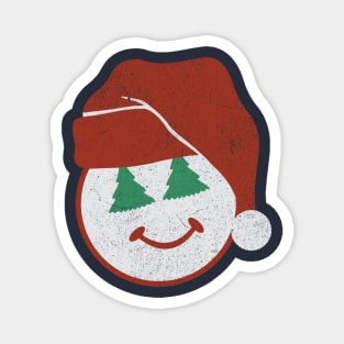 Santa Emoji with Christmas Tree Eyes Magnet