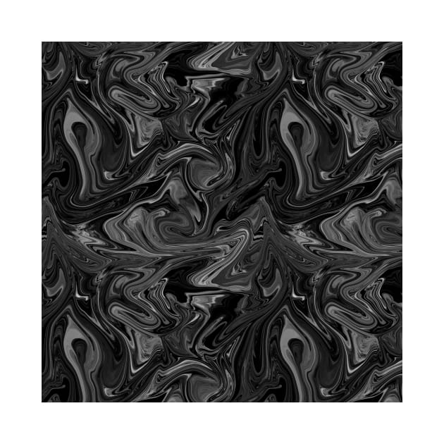 Black Silk Marble - Digital Liquid Paint by GenAumonier