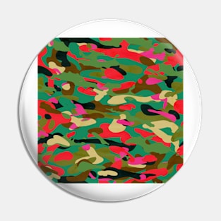 Red, green and black Camouflage Pin