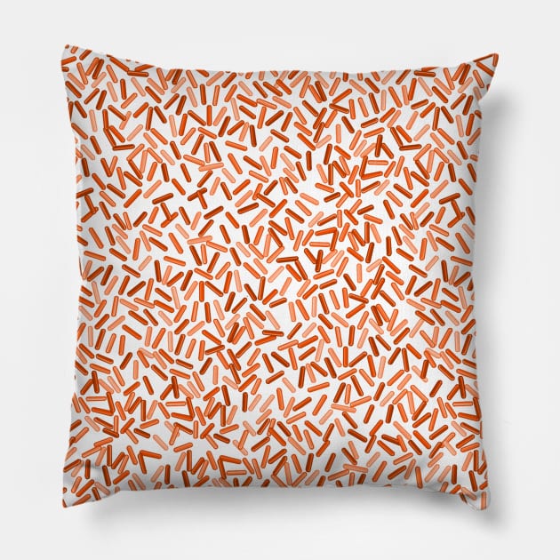 Orange Sprinkles Pattern Pillow by Art by Deborah Camp